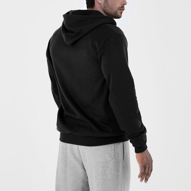 Ohoo Men's Zip Up Hoodie Lightweight Slim Fit Sweatshirt Full Zip Hooded Jacket / DCF002-BLACK-2XL - Image 3